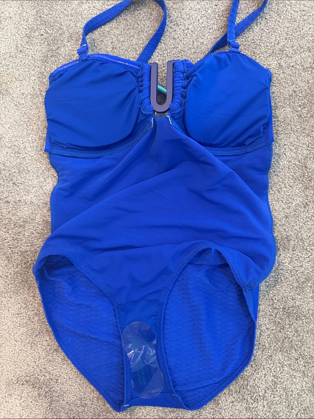 Sea Level Cobalt honeycomb One-Piece Swim Suit with U Bar Size 8 - Picture 10 of 10